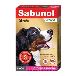 SABUNOL OBROŻA OZDOBNA RÓŻOWA PCHŁY KLESZCZE 50 CM 90 dni działania